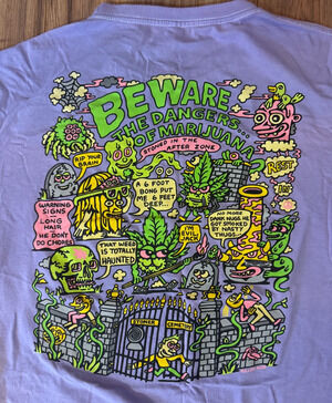 Killer Acid Dangers of Marijuana Graphic Shirt Medium Men Purple Short Sleeve